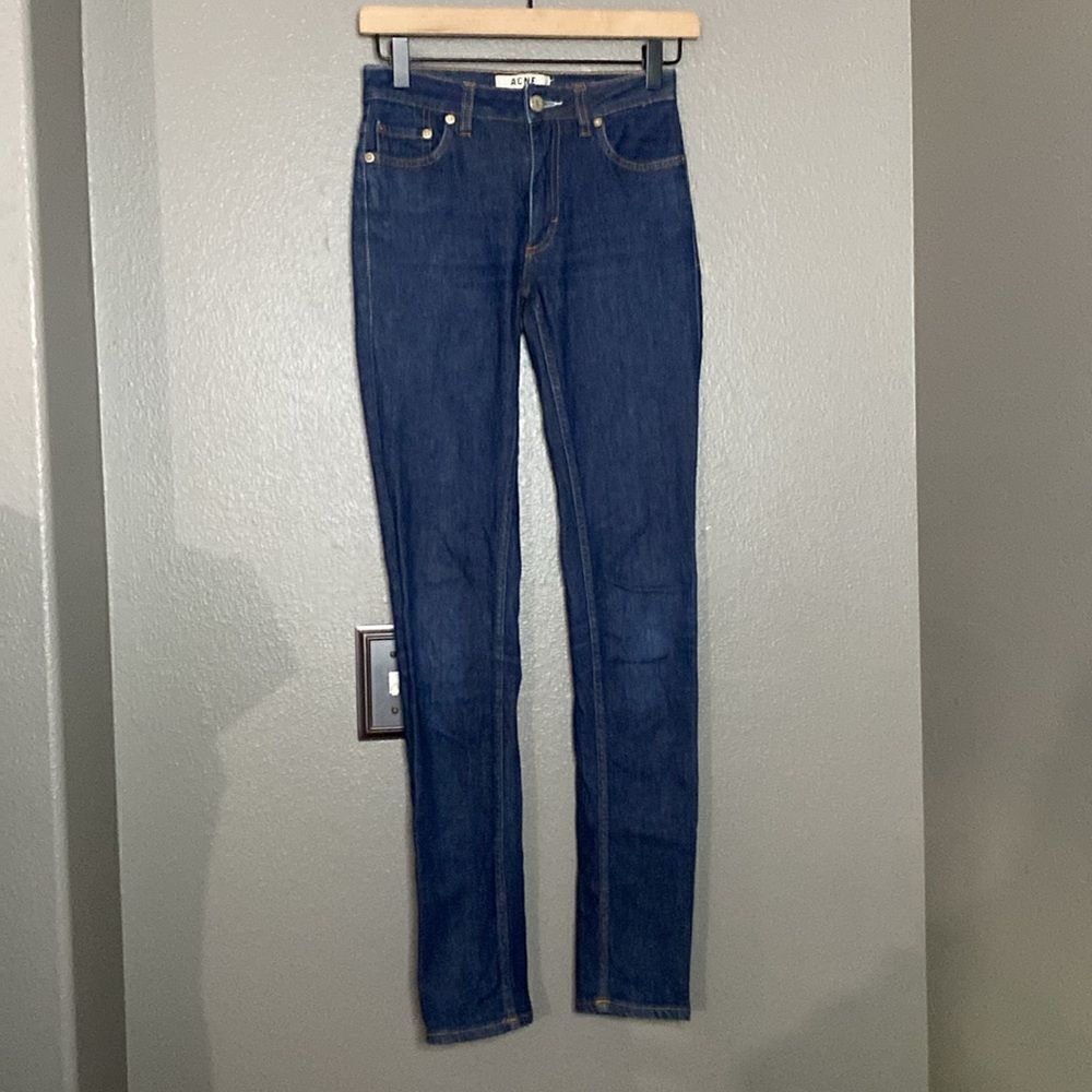 Acne Studios Flex S Raw Denim Jean in Dark Wash - Picture 3 of 10